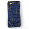Stone Pattern Leather Back Case Cover for iPhone 4 Blue