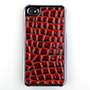 Stone Pattern Leather Back Case Cover for iPhone 4 Red