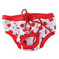 Strawberry Style Pants for Dogs (XS-XL,  Red)