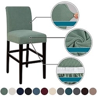 Stretch Bar Stool Cover Counter Stool Pub Chair Slipcover Black for Dining Room Cafe Barstool Slipcover Removable Furniture Chair Seat Cover Jacquard Fabric with Elastic Bottom miniinthebox