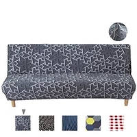 Stretch Futon Cover Sofa Slipcover Elastic Couch Armless Geometric Plaid High Elasticity Four Seasons Universal Super Soft Fabric miniinthebox