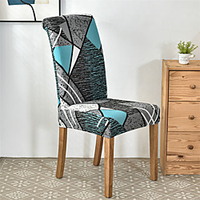Stretch Kitchen Chair Cover Slipcover for Dinning Party Geometric Plaid High Elasticity Fashion Printing Four Seasons Universal Super Soft Fabric miniinthebox