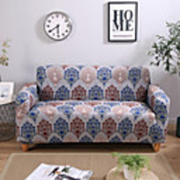 Stretch Slipcover Sofa Cover Couch Cover Bohemia Style Floral Printed Sofa Cover Stretch Couch Cover Sofa Slipcovers for 1~4 Cushion Couch with One Free Pillow Case