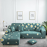 Stretch Slipcover Sofa Cover Couch Cover Daisy Printed Sofa Cover Stretch Couch Cover Sofa Slipcovers for 1~4 Cushion Couch with One Free Pillow Case