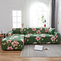 Stretch Slipcover Sofa Cover Couch Cover Floral Printed Sofa Cover Stretch Couch Cover Sofa Slipcovers for 1~4 Cushion Couch with One Free Pillow Case