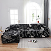 Stretch Slipcover Sofa Cover Couch Cover Leaf Printed Sofa Cover Stretch Couch Cover Sofa Slipcovers for 1~4 Cushion Couch with One Free Pillow Case