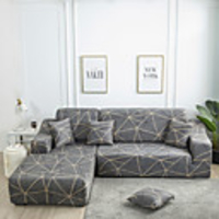 Stretch Slipcover Sofa Cover Couch Cover Line Printed Sofa Cover Stretch Couch Cover Sofa Slipcovers for 1~4 Cushion Couch with One Free Pillow Case