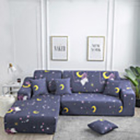 Stretch Slipcover Sofa Cover Couch Cover Moon Printed Sofa Cover Stretch Couch Cover Sofa Slipcovers for 1~4 Cushion Couch with One Free Pillow Case
