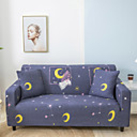 Stretch Slipcover Sofa Cover Couch Cover Moon Printed Sofa Cover Stretch Couch Cover Sofa Slipcovers for 1~4 Cushion Couch with One Free Pillow Case