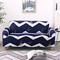 Stretch Slipcover Sofa Cover Couch Cover Wave Lines Printed Sofa Cover Stretch Couch Cover Sofa Slipcovers for 1~4 Cushion Couch with One Free Pillow Case