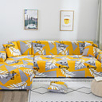 Stretch Slipcover Sofa Cover Couch Cover Yellow Leaf Printed Sofa Cover Stretch Couch Cover Sofa Slipcovers for 1~4 Cushion Couch with One Free Pillow Case