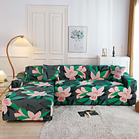 Stretch Sofa Cover Slipcover Elastic Sectional Couch Armchair Loveseat 4 or 3 seater L shape Plants Flower High Elasticity Four Seasons Universal Super Soft Fabric miniinthebox