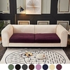 Stretch Sofa seat Cushion Cover Velvet Slipcover Elastic Couch Armchair Loveseat 4 or 3 Seater Grey Black Blue Plain Solid Soft Durable Washable miniinthebox