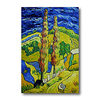 Stretched Oil Painting Hand Painted - Abstract Contemporary Modern Canvas High Quality Van Gogh Night Cypress