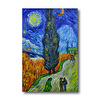 Stretched Oil Painting Hand Painted - Abstract Contemporary Modern Canvas High Quality Van Gogh repro Cypress Starry Night