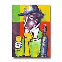 Stretched Oil Painting Hand Painted Canvas Abstract Comtemporary Modern High Quality Picasso Ready to Hang miniinthebox