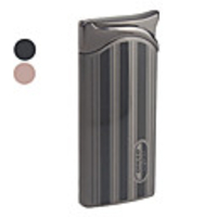 Stripe Pattern Metal Windproof Gas Lighter (Assorted Colors)