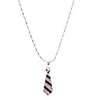 Stripe Tie Shaped Cobalt Studded Necklace