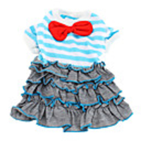 Striped Bow Layered Style Dress for Dogs (XS-XL)
