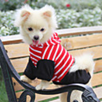 Striped Style Hoodie for Dogs (XS – L,  Red)