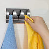 Strong Self Adhesive Triple Towel Holder Towel Rack Stainless Steel Coat Hook Eruopan Bathroom Accessories Wall Hanger Hat Hook