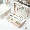 Stud Earrings Jewelry Box Korean Travel Portable PU Simple Mirror Necklace Lipstick Ring Storage Box miniinthebox
