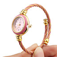 Stylish Bracelet Band Wrist Watch with Crystals - Black