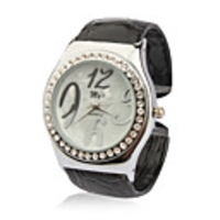 Stylish Bracelet Band Wrist Watch with Crystals - Brown