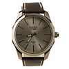 Stylish Classic Decor Dials PU Leather Band Women Men Watch - Black Band Silver Dial