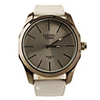 Stylish Classic Decor Dials PU Leather Band Women Men Watch - White