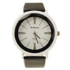 Stylish Fashion Decor Dials PU Leather Band Women Men Watch - Black