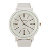 Stylish Fashion Decor Dials PU Leather Band Women Men Watch - White