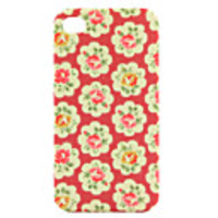 Stylish Flower Hard Case for iPhone4G (Red)