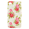 Stylish Flower Hard Case for iPhone4G (White)