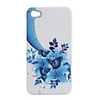 Stylish Flower Pattern with Crystal Protective Case for iPhone 4 (Dark blue)