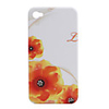 Stylish Flower Pattern with Crystal Protective Case for iPhone 4 (Orange)