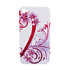 Stylish Flower Pattern with Crystal Protective Case for iPhone 4 (Peach)