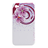 Stylish Flower Pattern with Crystal Protective Case for iPhone 4 (Purple)