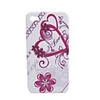 Stylish Flower Pattern with Crystal Protective Case for iPhone 4 (Red)