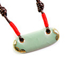 Stylish Hand Woven Ceramic Necklace (Golden Clouds Jade Style Pendant)