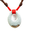 Stylish Hand Woven Ceramic Necklace with Jade Style Pendant (Clouds)