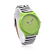 Stylish Japanese Movement Black and White Stripes Band Wrist Watch