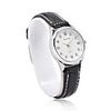 Stylish Japanese Movement Black Genuine Leather Band Wrist Watch