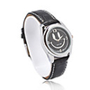 Stylish Japanese Movement Black Genuine Leather Band Wrist Watch