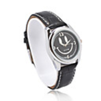 Stylish Japanese Movement Black Genuine Leather Band Wrist Watch