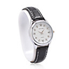 Stylish Japanese Movement Black Genuine Leather Band Wrist Watch