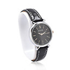 Stylish Japanese Movement Black Genuine Leather Band Wrist Watch