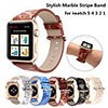 Stylish Marble Stripe Leather Strap for Apple Watch Band Series 6 SE 5 4 3 2 for iwatch 38/42mm 40/44mm