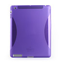 Stylish Protective Frosted Back Case for ipad 2 (black purple)
