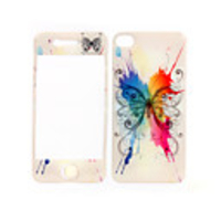 Stylish Protective Sticker for iPhone 4(Colorful Butterfly)
